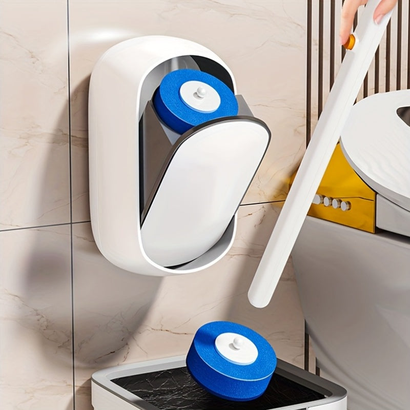 Disposable Toilet Bowl Cleaning Wand – No-Touch Toilet Brush Set with Storage Caddy & 6 Refill Heads