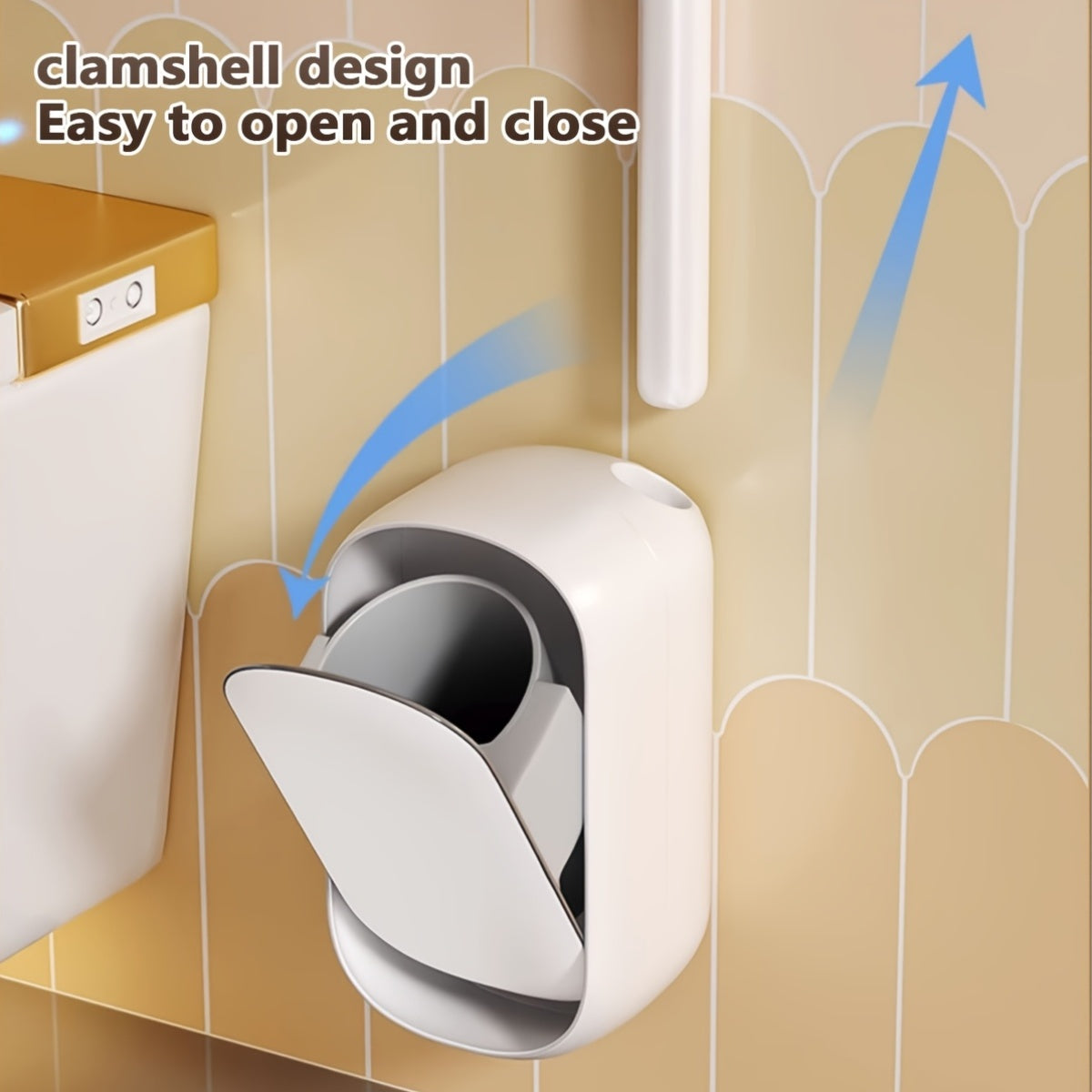 Disposable Toilet Bowl Cleaning Wand – No-Touch Toilet Brush Set with Storage Caddy & 6 Refill Heads