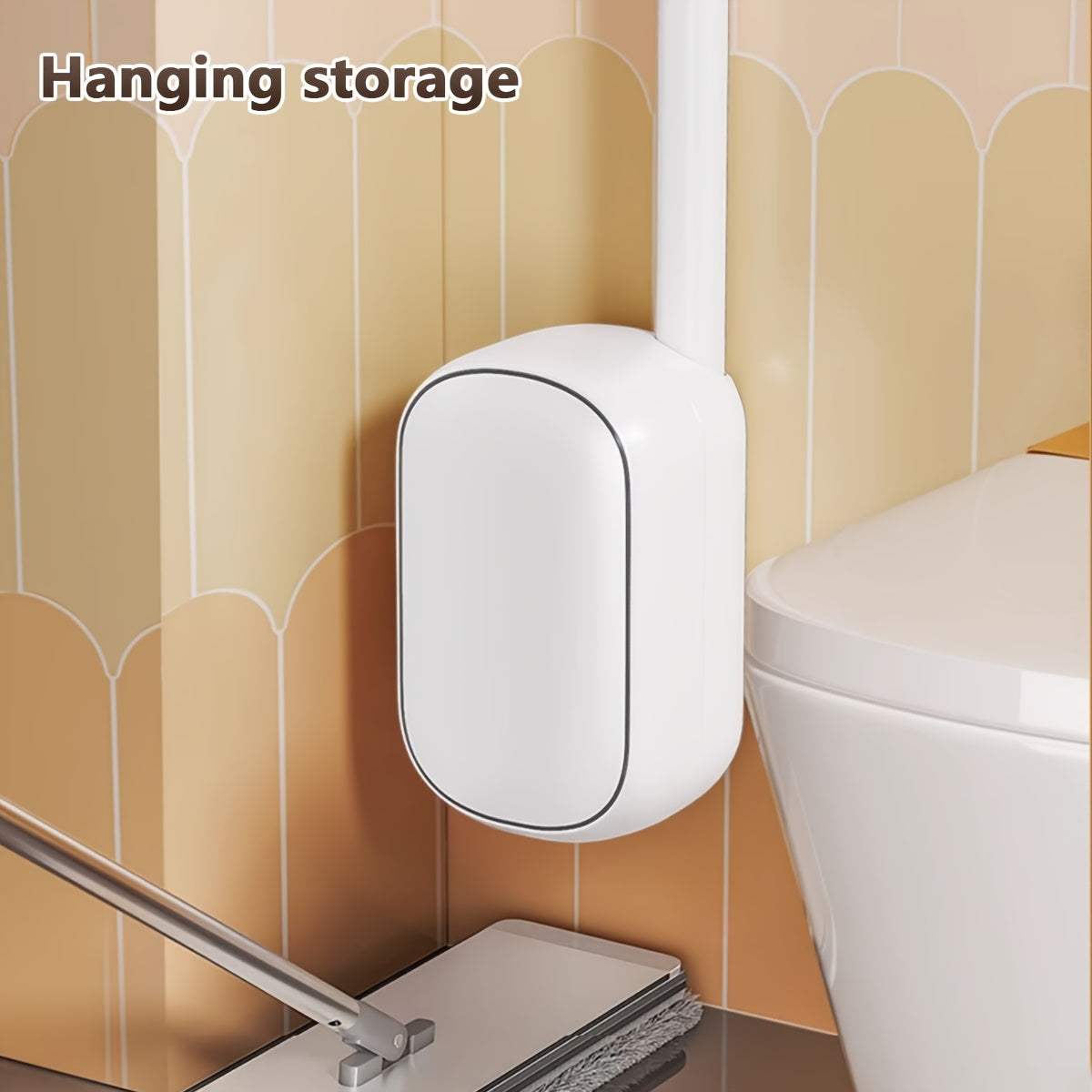 Disposable Toilet Bowl Cleaning Wand – No-Touch Toilet Brush Set with Storage Caddy & 6 Refill Heads